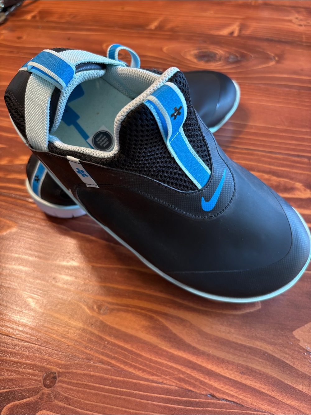 Nike Zoom Pulse Black and Light Blue Slip-On Medical Shoes
